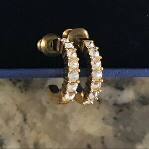 Swarovski BETH Gold Crystals Small Hoop Earrings